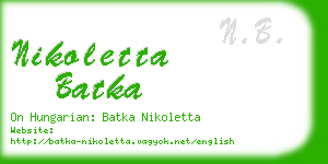 nikoletta batka business card